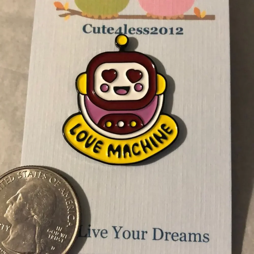 Love Machine Robot Pin Brooch Valentines